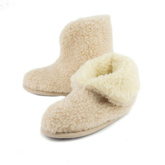 Slippers made from European Merino, beige