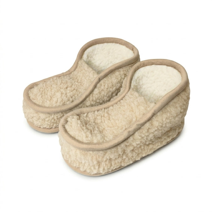 Wool home slippers Mona. Australian merino wool. Beige
